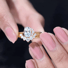 Oval Cut Aquamarine and Diamond Engagement Ring Set AAA - Rosec Jewels