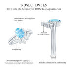 Oval Cut Aquamarine and Diamond Engagement Ring Set AAA - Rosec Jewels