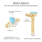 Oval Cut Aquamarine and Diamond Engagement Ring Set AAA - Rosec Jewels