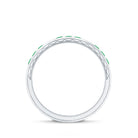 Princess Cut Emerald Mens Wedding Band in Channel Setting AAA - Rosec Jewels