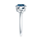 2 Carat Round London Blue Topaz Solitaire Floral Engagement Ring AAA - Rosec Jewels