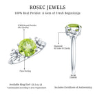 Natural 2 Carat Peridot Flower Engagement Ring with Diamond AAA - Rosec Jewels