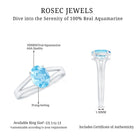 Rosec Jewels-Genuine Oval Aquamarine Solitaire Engagement Ring in Split Shank