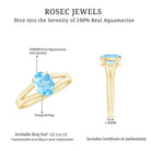 Rosec Jewels-Genuine Oval Aquamarine Solitaire Engagement Ring in Split Shank