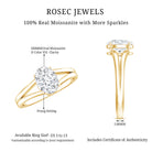 1.25 CT Oval Moissanite Engagement Ring With Certificate D-VS1 - Rosec Jewels