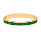 Princess Cut Lab Grown Emerald Half Eternity Ring Lab Created Emerald - ( AAAA ) - Quality - Rosec Jewels