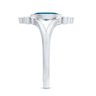 4X8mm Marquise Cut London Blue Topaz Cocktail Ring with Diamond AAA - Rosec Jewels