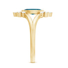 4X8mm Marquise Cut London Blue Topaz Cocktail Ring with Diamond AAA - Rosec Jewels