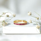 Genuine 1.7 Carat Princess Cut Ruby Eternity Wedding Ring for Women AAA - Rosec Jewels