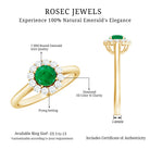 Rosec Jewels-Round Emerald and Diamond Classic Engagement Ring