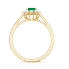 Rosec Jewels-Round Emerald and Diamond Classic Engagement Ring