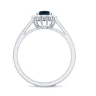 Rosec Jewels-Certified London Blue Topaz and Diamond Halo Engagement Ring