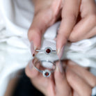 Certified Real 8 mm Garnet Engagement Ring with Diamond Halo AAA - Rosec Jewels