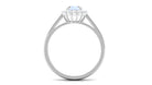 1 CT Moonstone and Diamond Floating Halo Engagement Ring AAA - Rosec Jewels
