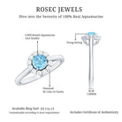 1 CT Aquamarine and Diamond Floating Halo Engagement Ring AAA - Rosec Jewels