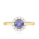 Rosec Jewels-Genuine Tanzanite Classic Engagement Ring with Diamond Halo