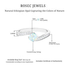3/4 CT Ethiopian Opal Solitaire Ring with Moissanite and Bypass Shank Ethiopian Opal - ( AAA ) - Quality - Rosec Jewels