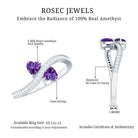 Natural Heart Shape Amethyst Toi Et Moi Engagement Ring with Diamond AAA - Rosec Jewels