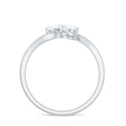 1 CT Heart Shape Moissanite Toi Et Moi Promise Ring D-VS1 - Rosec Jewels
