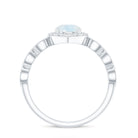 Vintage Style Moonstone Engagement Ring with Diamond Accent AAA - Rosec Jewels