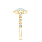 Vintage Style Moonstone Engagement Ring with Diamond Accent AAA - Rosec Jewels