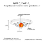 Orange Sapphire Flower Engagement Ring with Diamond Halo Orange Sapphire - ( AAA ) - Quality - Rosec Jewels