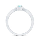 Certified Natural Ethiopian Opal Heart Shaped Engagement Ring with Diamond Halo AAA - Rosec Jewels