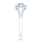 0.8 Carat Aquamarine and Diamond Split Shank Engagement Ring for Women AAA - Rosec Jewels