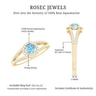 0.8 Carat Aquamarine and Diamond Split Shank Engagement Ring for Women AAA - Rosec Jewels