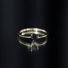 Natural Black Spinel Heart Promise Ring in East West Style AAA - Rosec Jewels