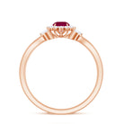 Nature Inspired Ruby Engagement Ring with Diamond for Women AAA - Rosec Jewels