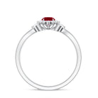Nature Inspired Ruby Engagement Ring with Diamond for Women AAA - Rosec Jewels
