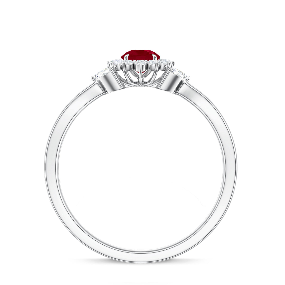 Nature Inspired Ruby Engagement Ring with Diamond for Women AAA - Rosec Jewels