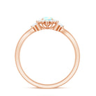 Certified Opalescent Diamond Flower Engagement Ring with Natural Diamonds AAA - Rosec Jewels