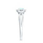 Certified Opalescent Diamond Flower Engagement Ring with Natural Diamonds AAA - Rosec Jewels