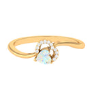1/4 CT Ethiopian Opal Heart Promise Ring with Diamond Ethiopian Opal - ( AAA ) - Quality - Rosec Jewels