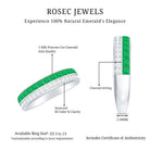 Natural Emerald and Diamond Half Eternity Wedding Band AAA - Rosec Jewels