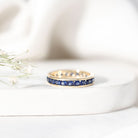 Certified Lab Grown Blue Sapphire Eternity Band Ring in Channel Set AAAA - Rosec Jewels