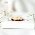 Rosec Jewels-Round Created Ruby Full Eternity Ring in Channel Setting