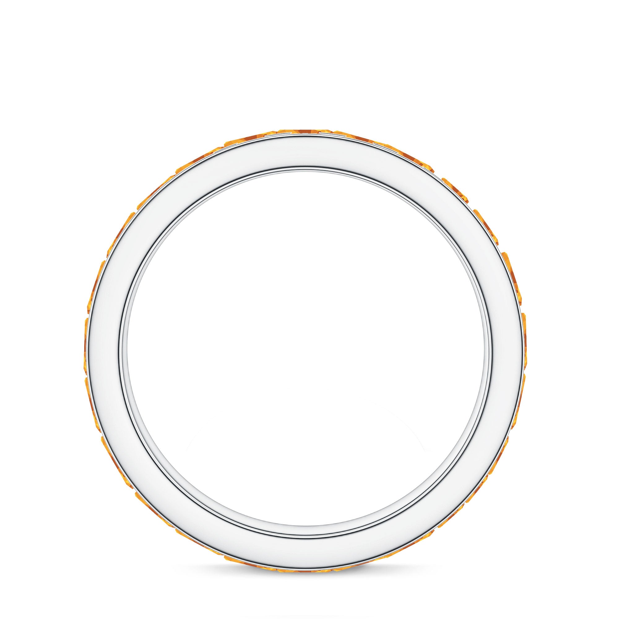 Natural Citrine Channel Set Eternity Ring for Anniversary AAA - Rosec Jewels