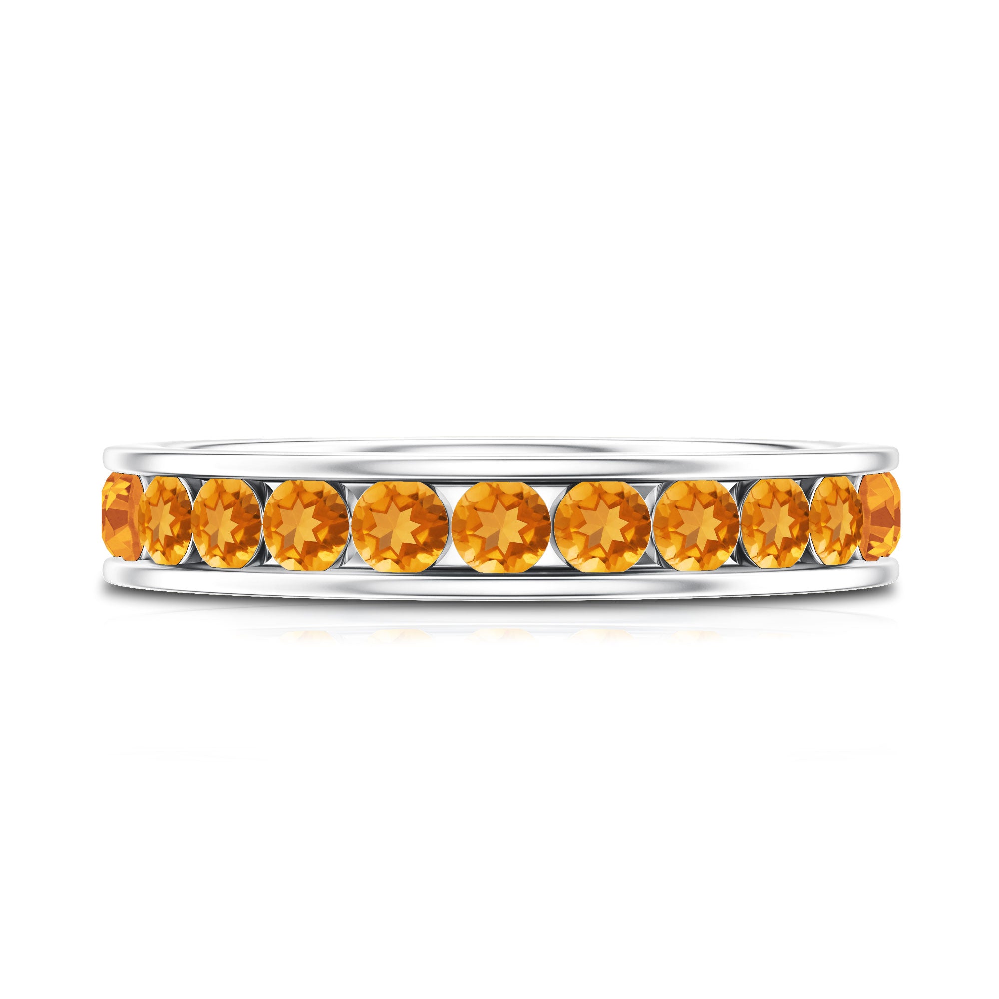 Natural Citrine Channel Set Eternity Ring for Anniversary AAA - Rosec Jewels