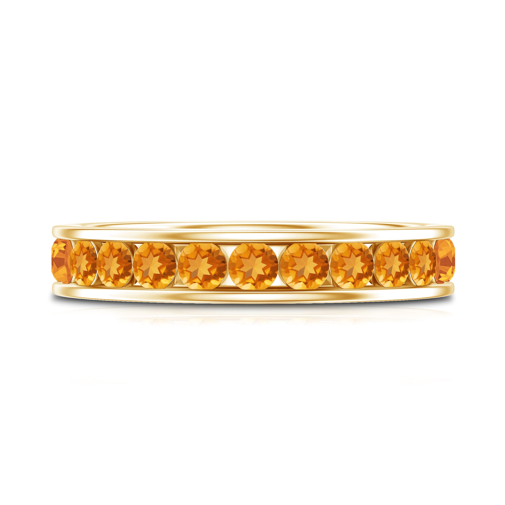 Natural Citrine Channel Set Eternity Ring for Anniversary AAA - Rosec Jewels