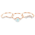 0.8 Carat Natural Ethiopian Rainbow Opal Diamond Wedding Bridal Ring Set of 3 AAA - Rosec Jewels