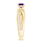 Real Amethyst Engagement Ring with Diamond Infinity Shank AAA - Rosec Jewels