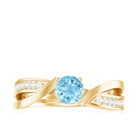 Rosec Jewels-Natural 0.8 Carat Aquamarine and Diamond Infinity Engagement Ring