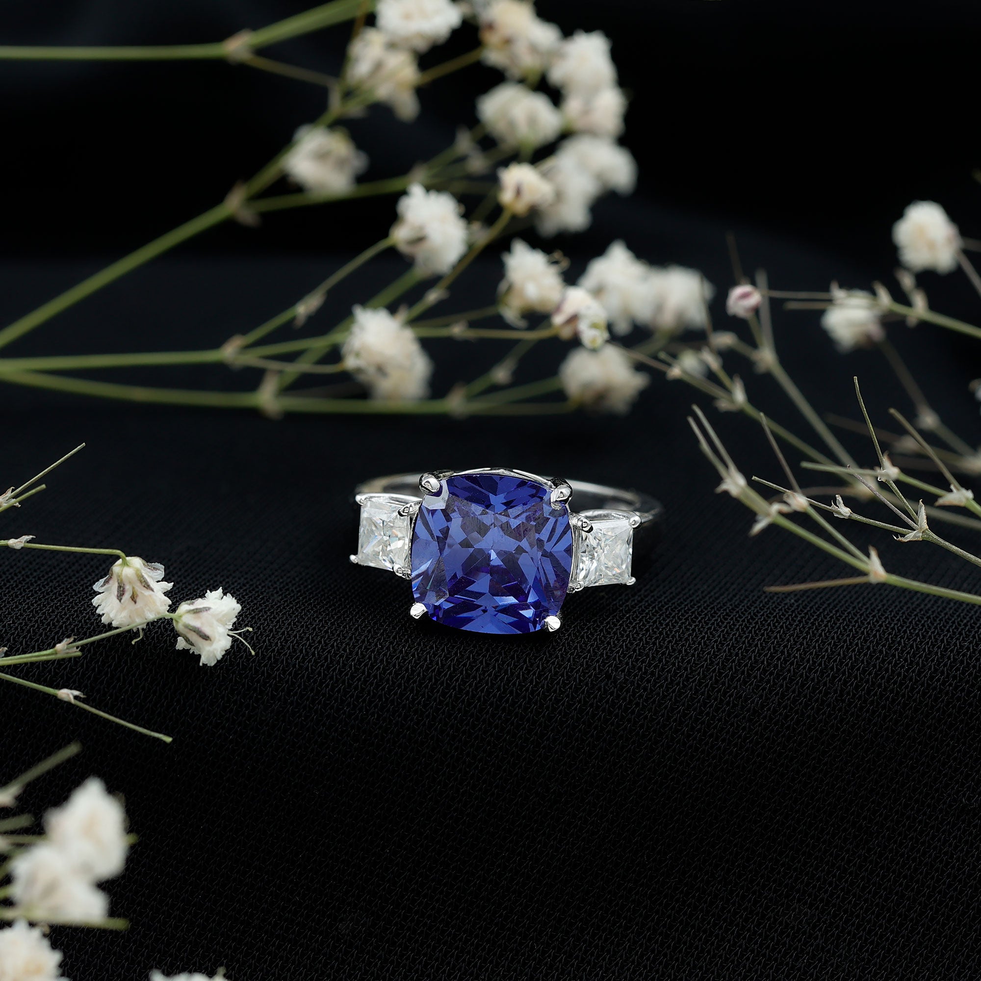 Shop Lab Created Blue Sapphire Rings Blue Stone Rings Rosec Jewels UK