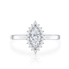 Certified Brilliant Cut Moissanite Marquise Engagement Ring D-VS1 - Rosec Jewels