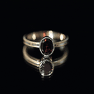 Certified Real Garnet Oval Engagement Ring in Bezel Setting AAA - Rosec Jewels