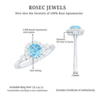 Classic Aquamarine Engagement Ring with Diamond Halo AAA - Rosec Jewels