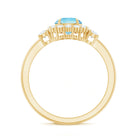 Classic Aquamarine Engagement Ring with Diamond Halo AAA - Rosec Jewels